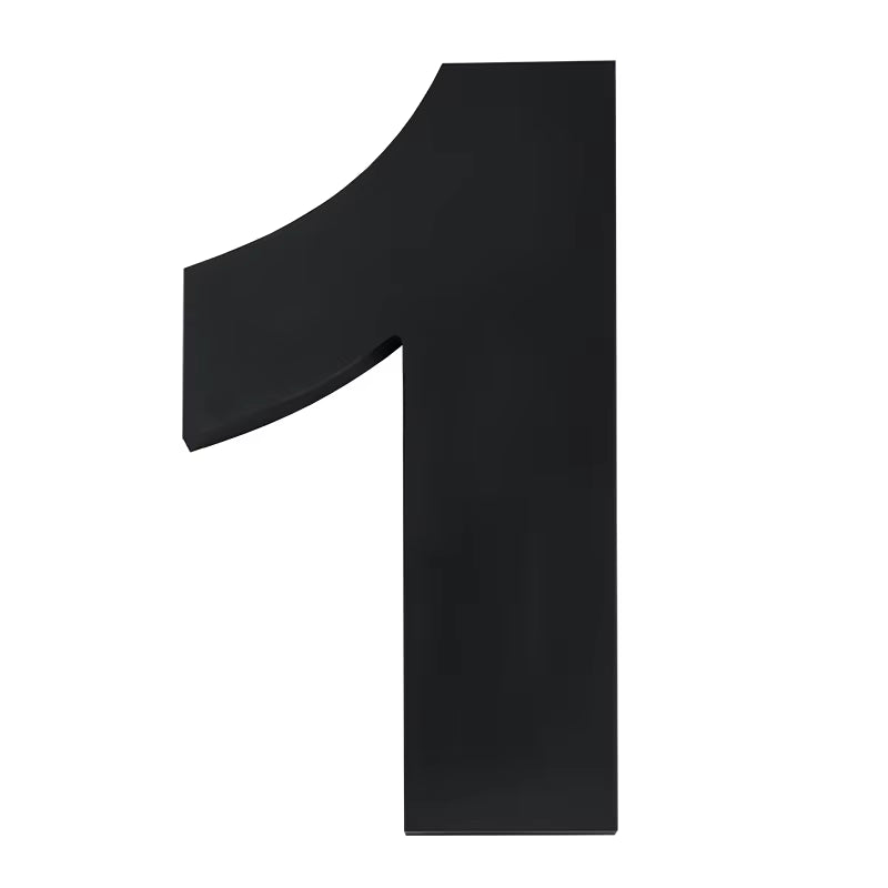 12 Inch Extra Large Bold Black Address Numbers | Floating or Flush Mount | 3/8" Thick Acrylic
