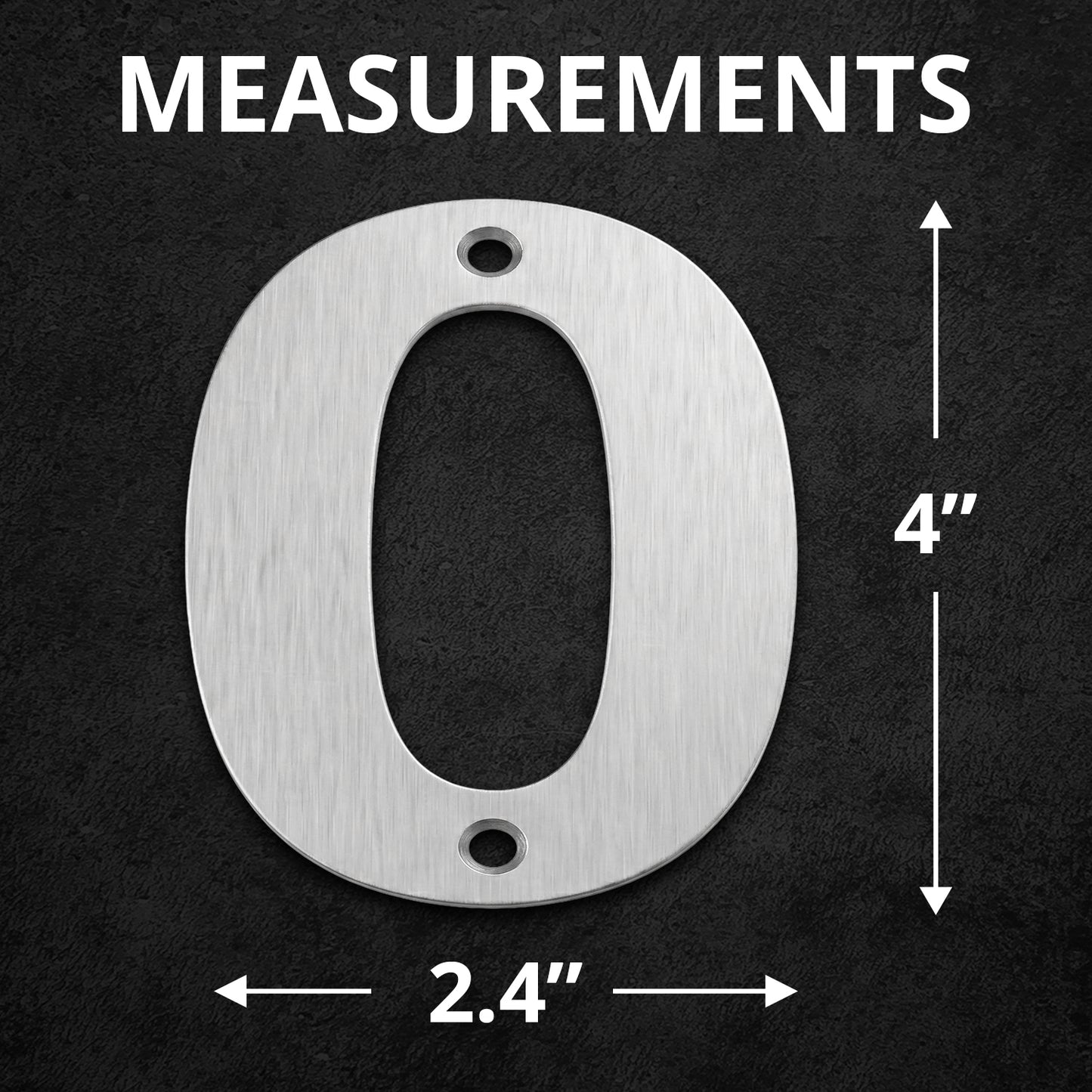 Metal Address Numbers And Letters 4 Inch Brushed Stainless Steel with Screws