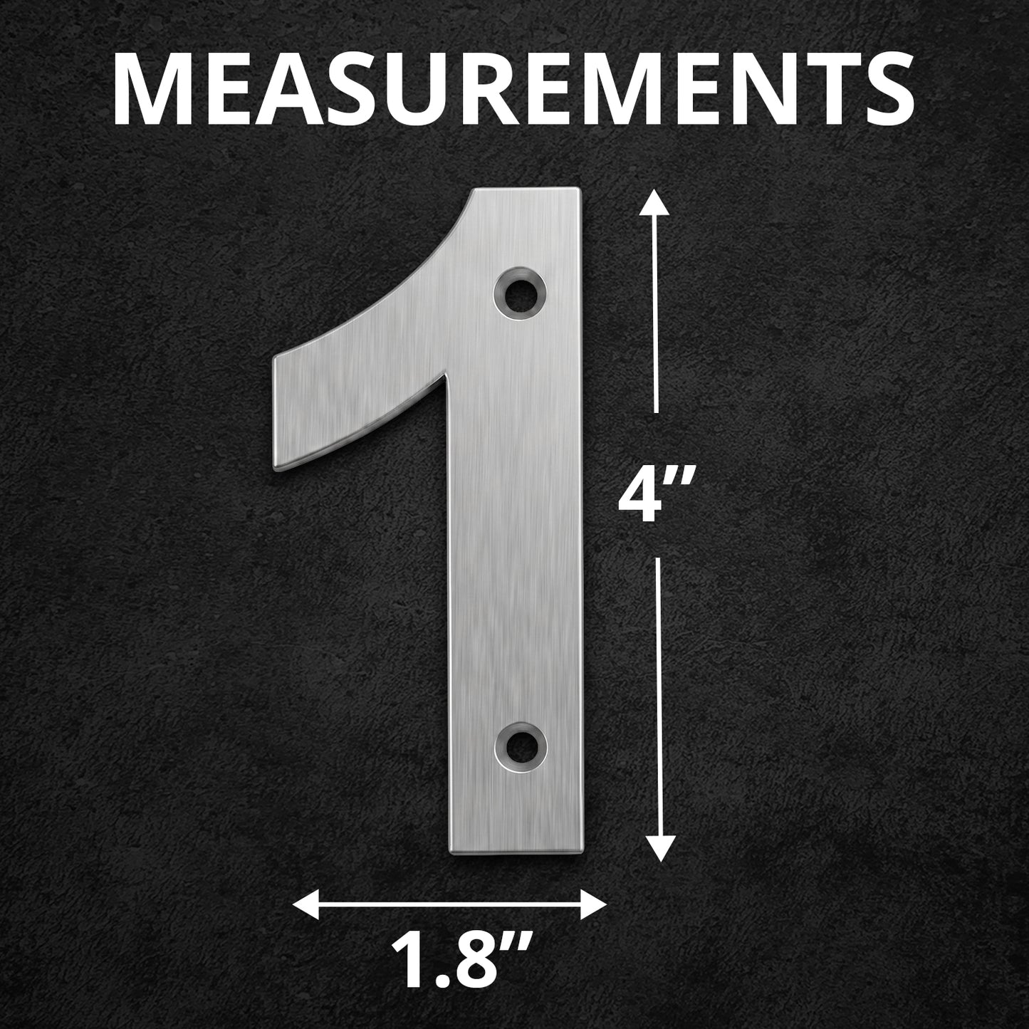 Metal Address Numbers And Letters 4 Inch Brushed Stainless Steel with Screws