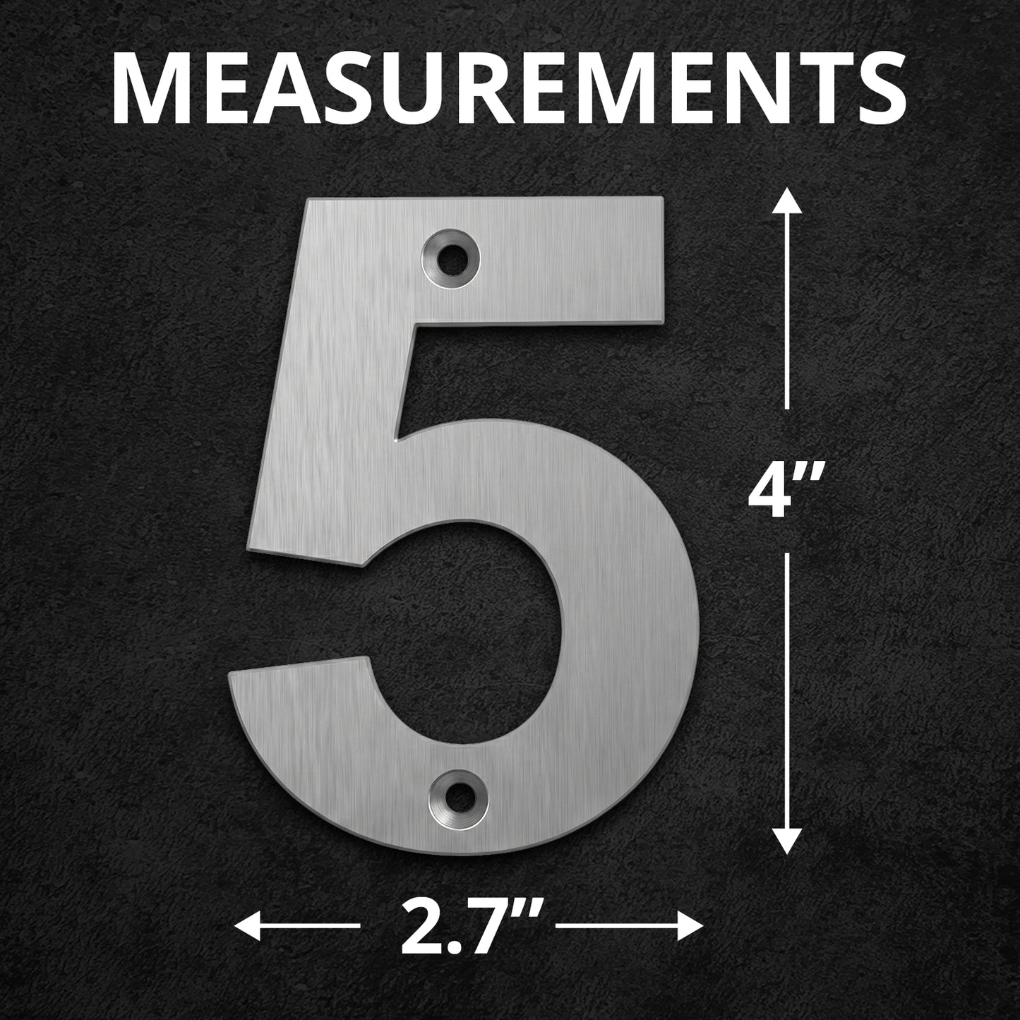 Metal Address Numbers And Letters 4 Inch Brushed Stainless Steel with Screws