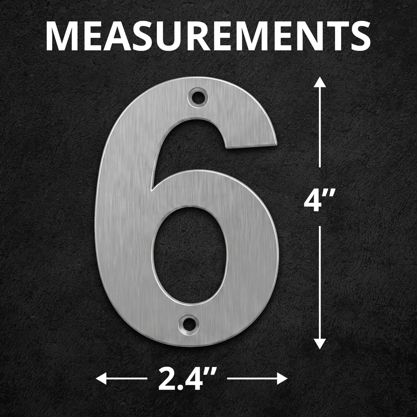 Metal Address Numbers And Letters 4 Inch Brushed Stainless Steel with Screws