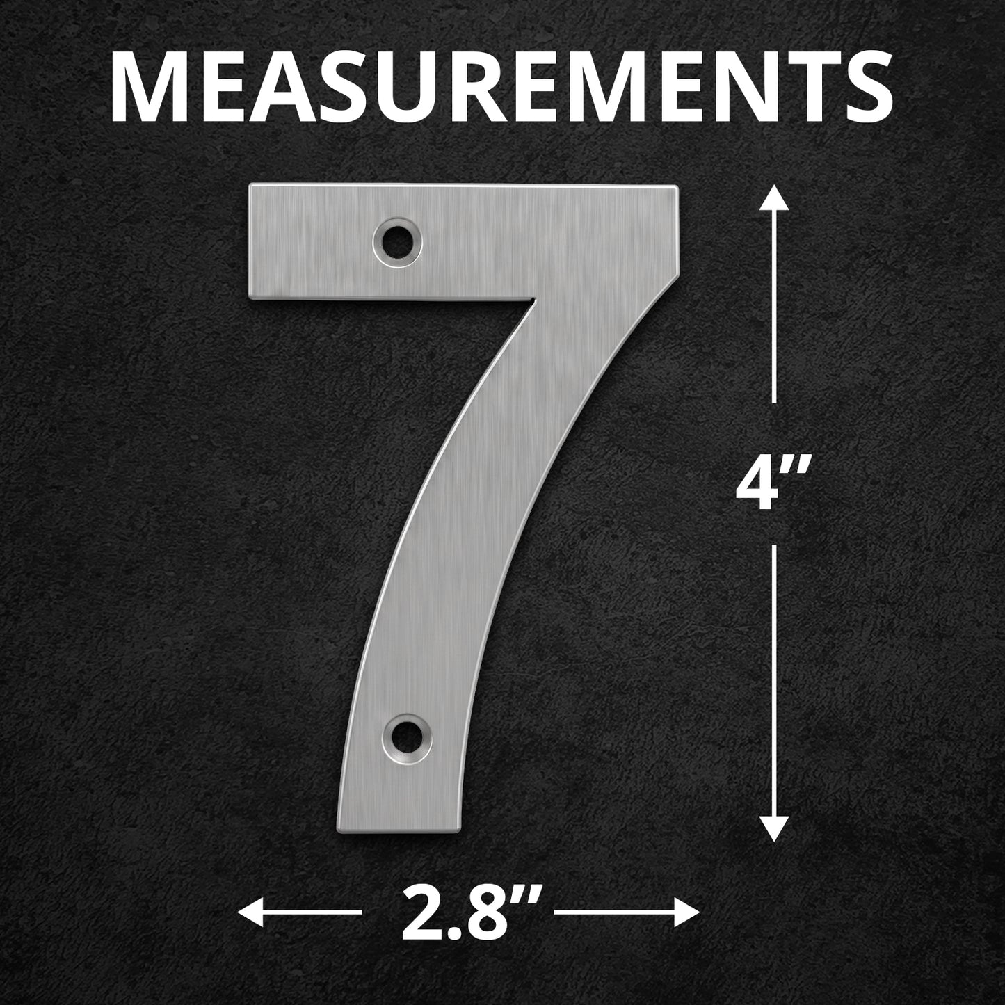 Metal Address Numbers And Letters 4 Inch Brushed Stainless Steel with Screws