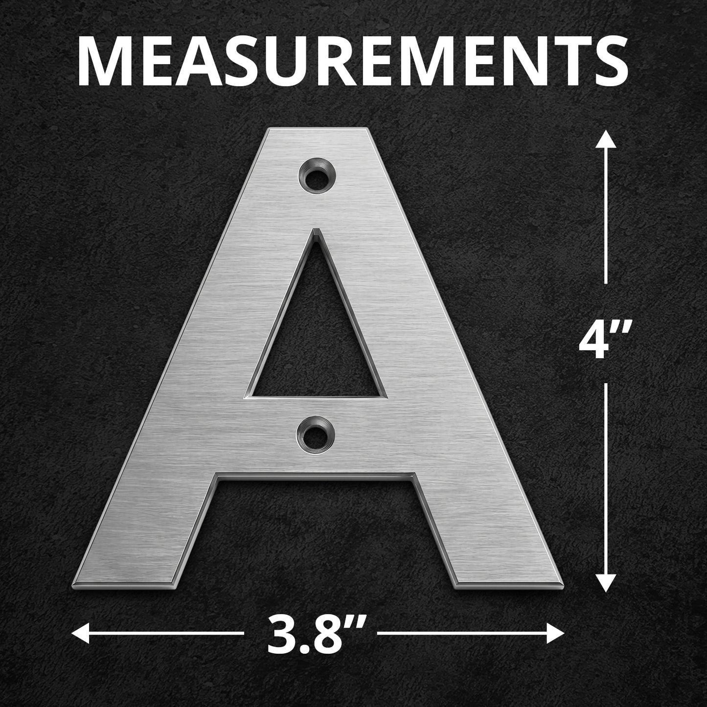 Metal Address Numbers And Letters 4 Inch Brushed Stainless Steel with Screws