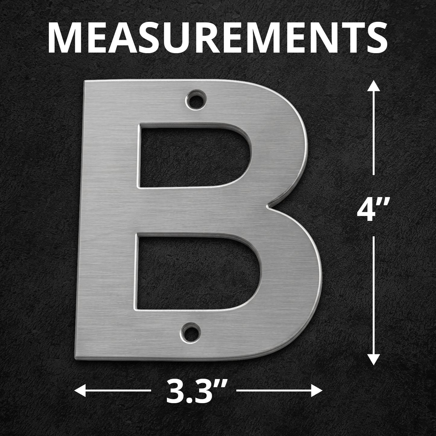 Metal Address Numbers And Letters 4 Inch Brushed Stainless Steel with Screws