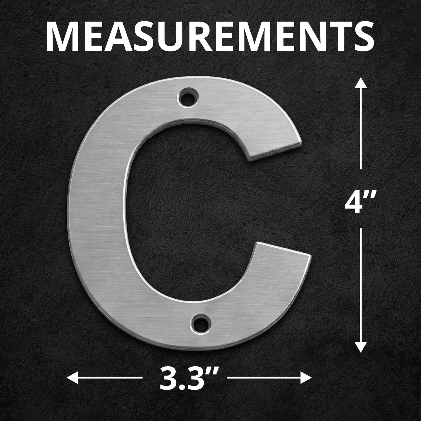 Metal Address Numbers And Letters 4 Inch Brushed Stainless Steel with Screws