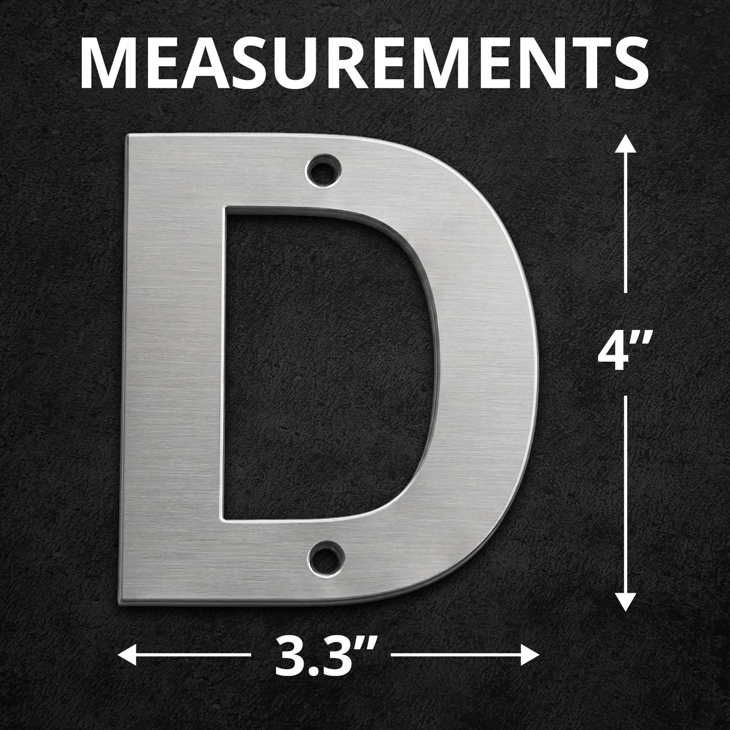 Metal Address Numbers And Letters 4 Inch Brushed Stainless Steel with Screws