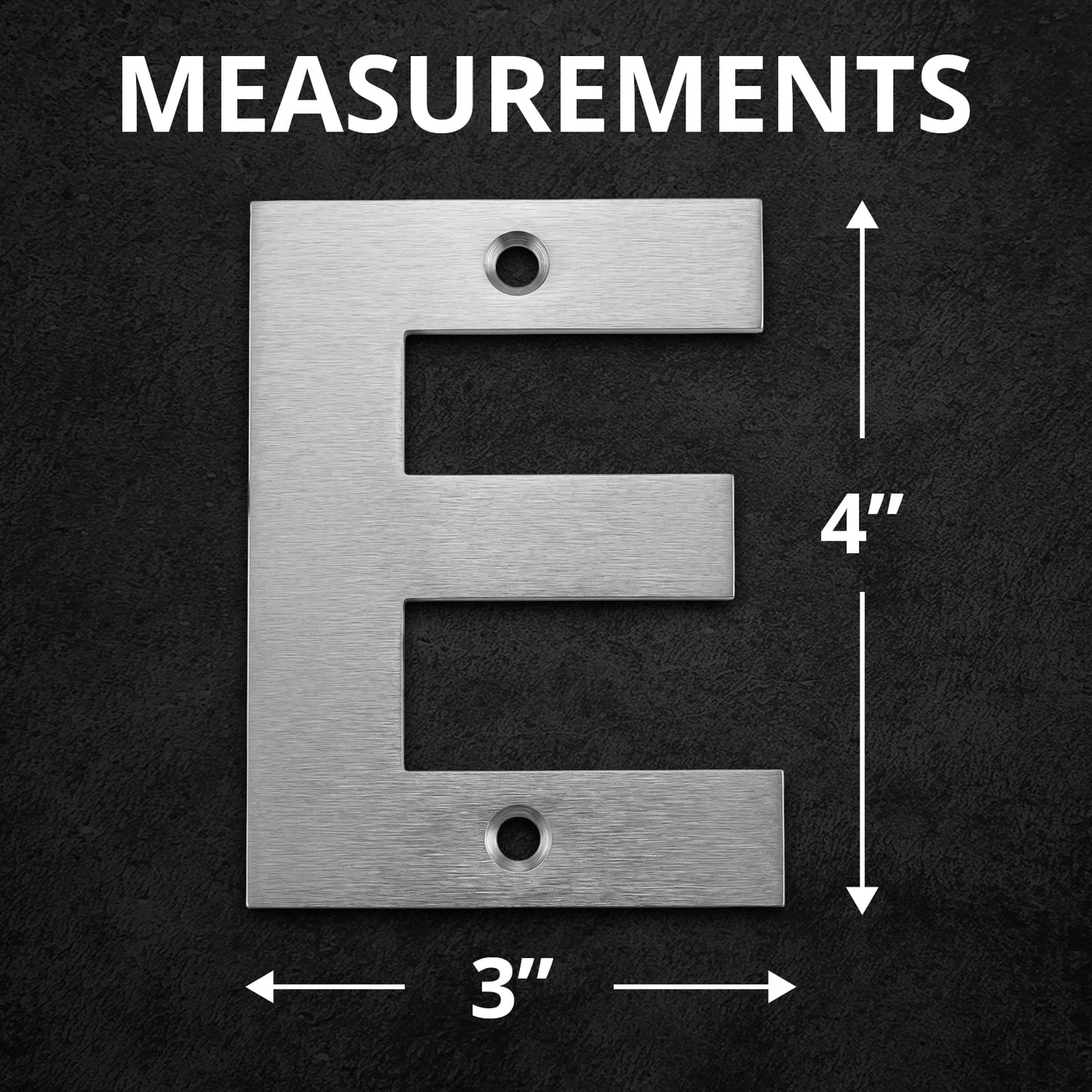 Metal Address Numbers And Letters 4 Inch Brushed Stainless Steel with Screws
