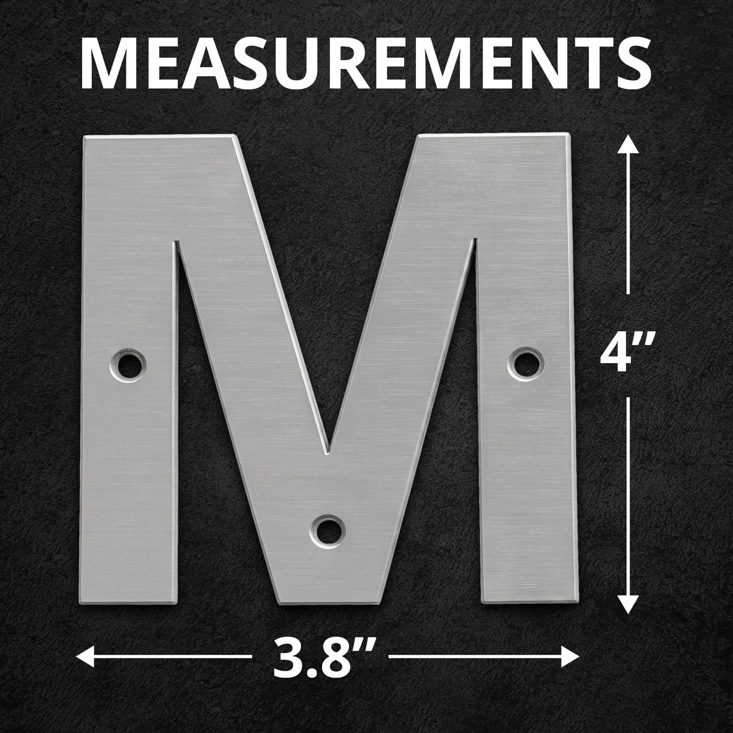 Metal Address Numbers And Letters 4 Inch Brushed Stainless Steel with Screws