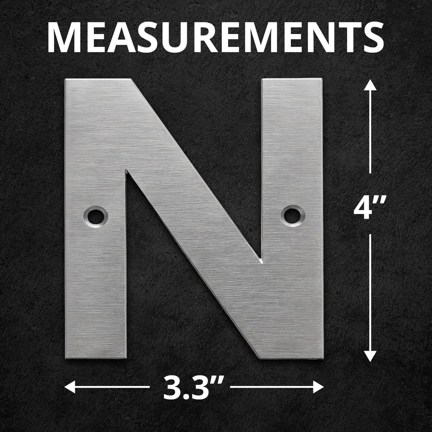 Metal Address Numbers And Letters 4 Inch Brushed Stainless Steel with Screws
