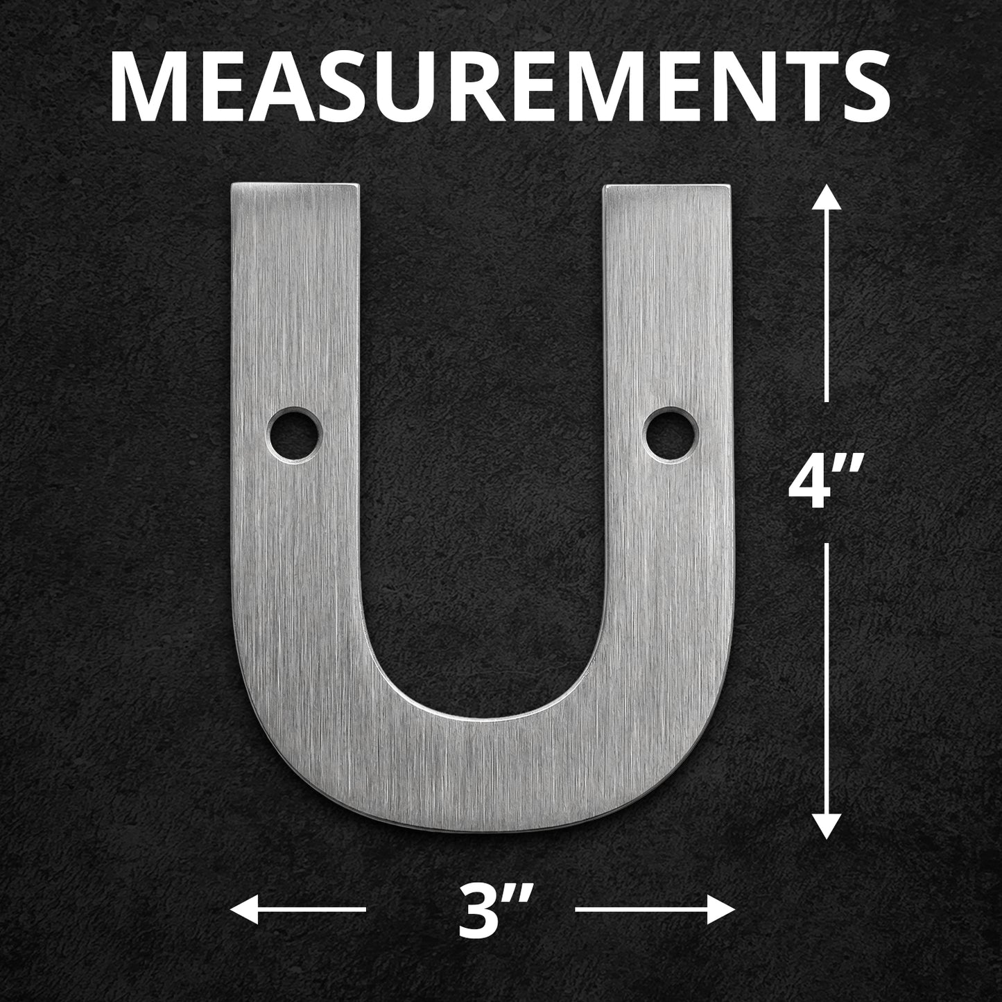 Metal Address Numbers And Letters 4 Inch Brushed Stainless Steel with Screws