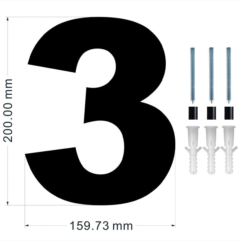 8-Inch Large Black House Numbers | Floating or Flush Mount | 3/8" Thick Acrylic