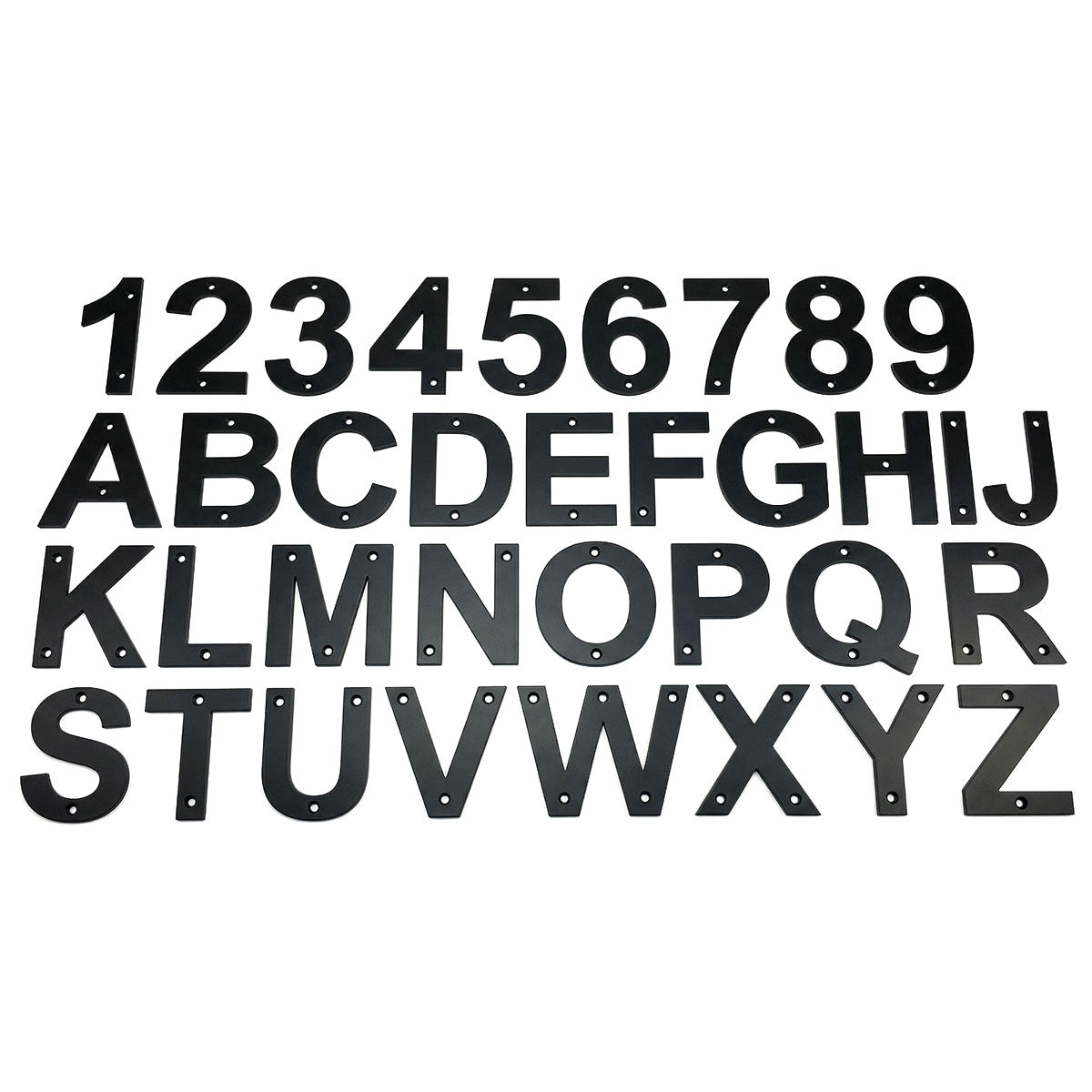 Black Address Numbers and Letters 4 Inch Metal with Screws