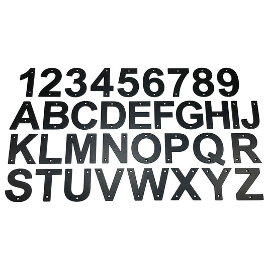 Black Address Numbers and Letters 4 Inch Metal with Screws