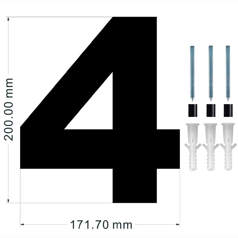 8-Inch Large Black House Numbers | Floating or Flush Mount | 3/8" Thick Acrylic