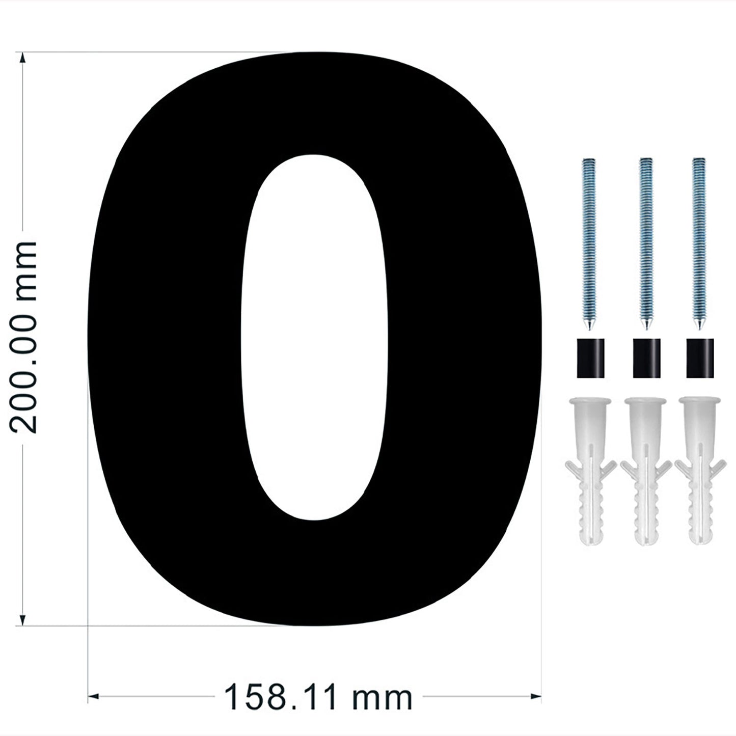 8-Inch Large Black House Numbers | Floating or Flush Mount | 3/8" Thick Acrylic