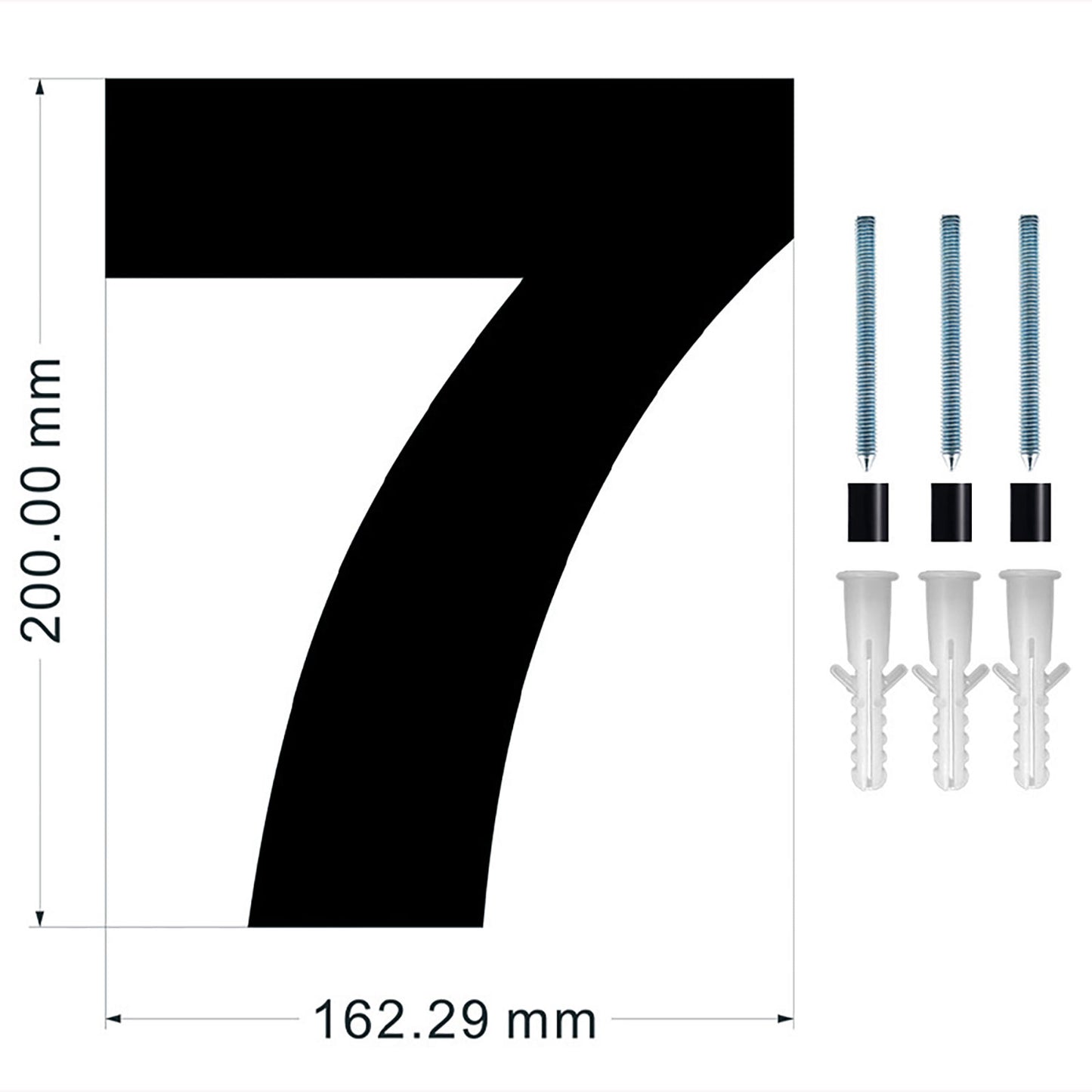 8-Inch Large Black House Numbers | Floating or Flush Mount | 3/8" Thick Acrylic