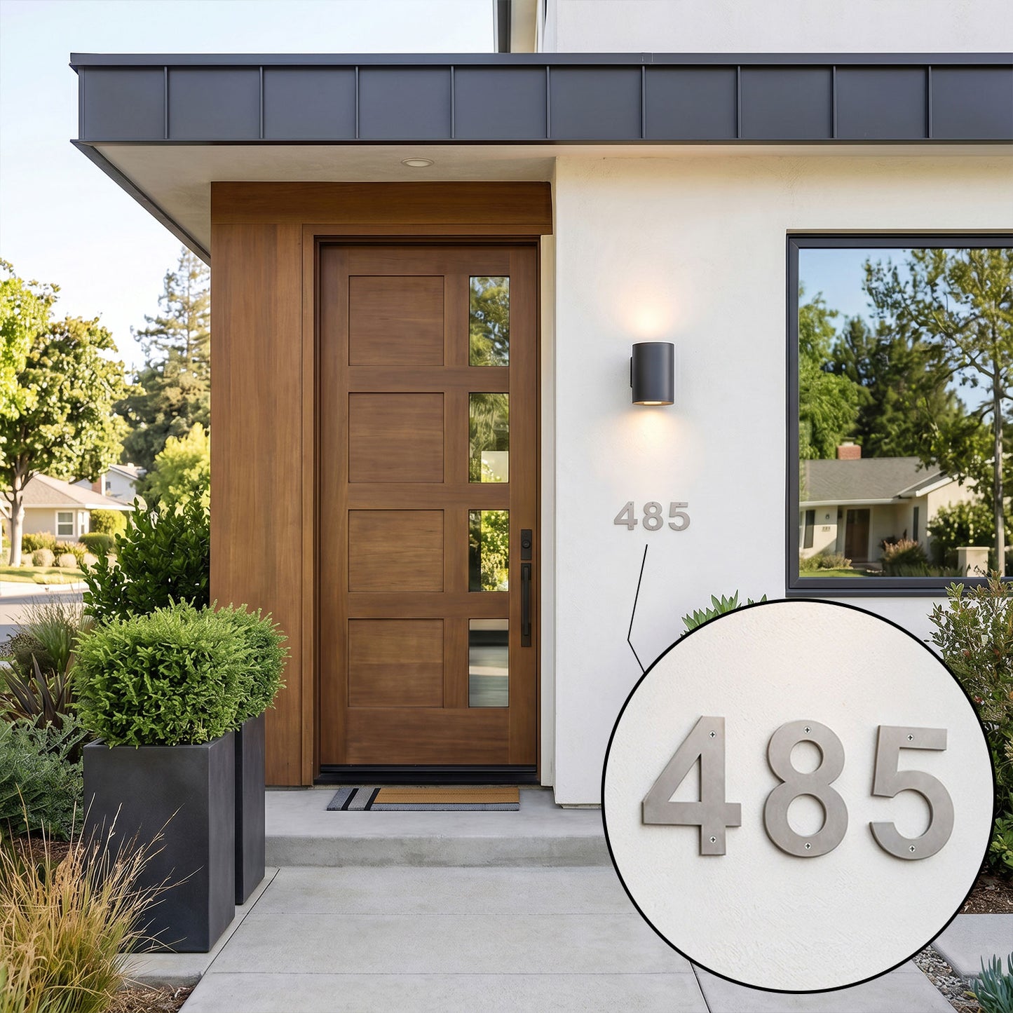 Metal Address Numbers And Letters 4 Inch Brushed Stainless Steel with Screws
