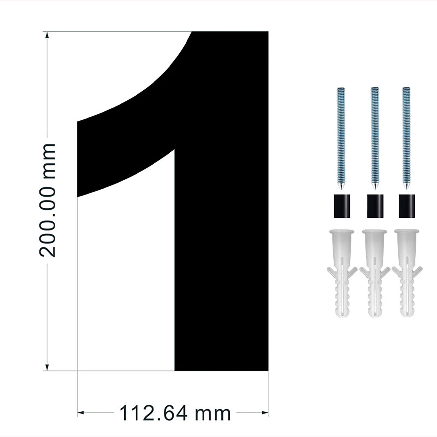 8-Inch Large Black House Numbers | Floating or Flush Mount | 3/8" Thick Acrylic