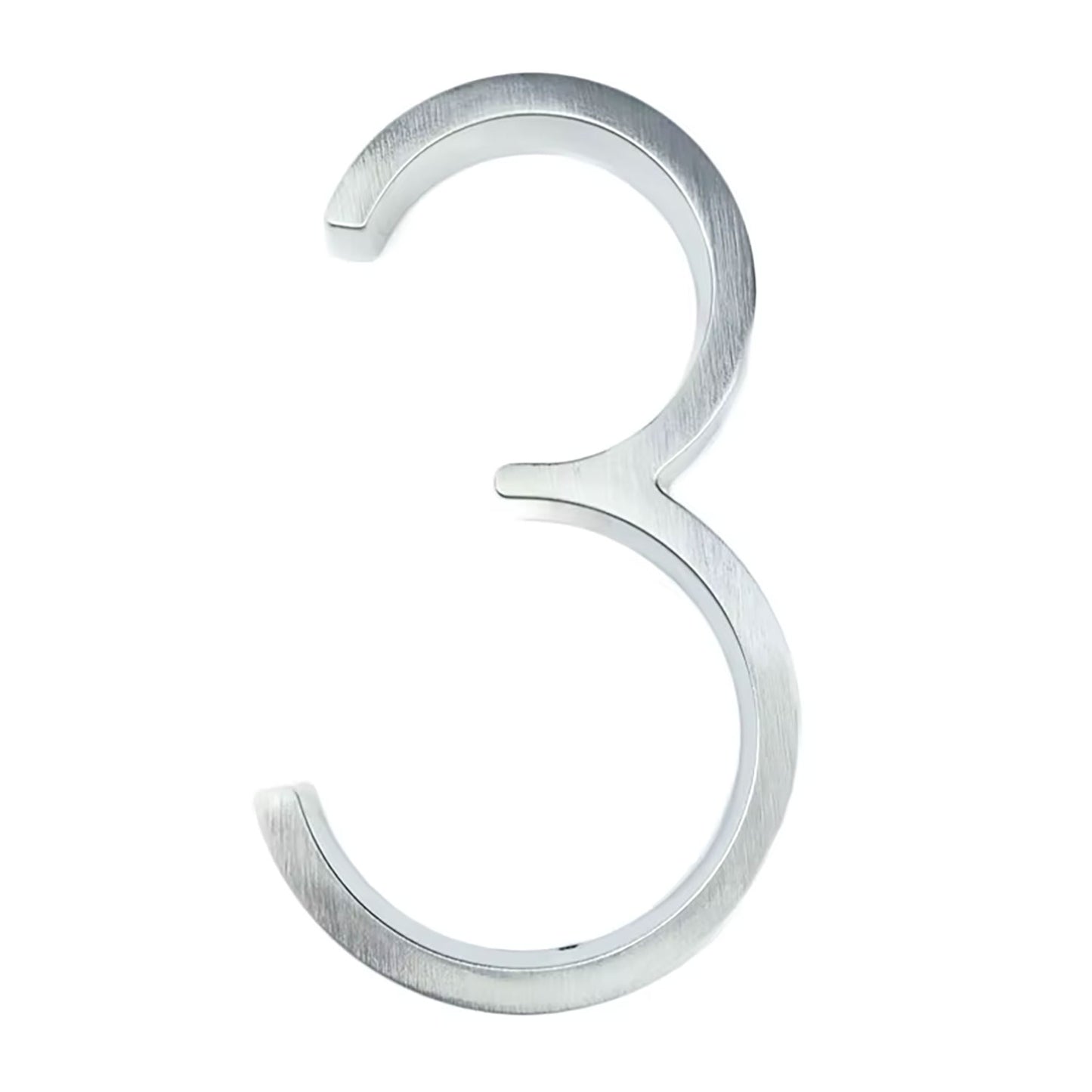 Address Numbers For House Silver 5 Inch Modern, Floating or Flush, Hardware included
