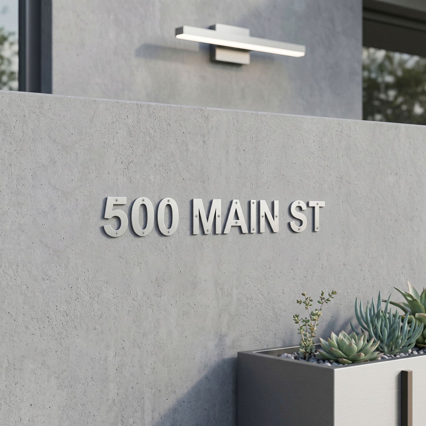 Metal Address Numbers And Letters 4 Inch Brushed Stainless Steel with Screws