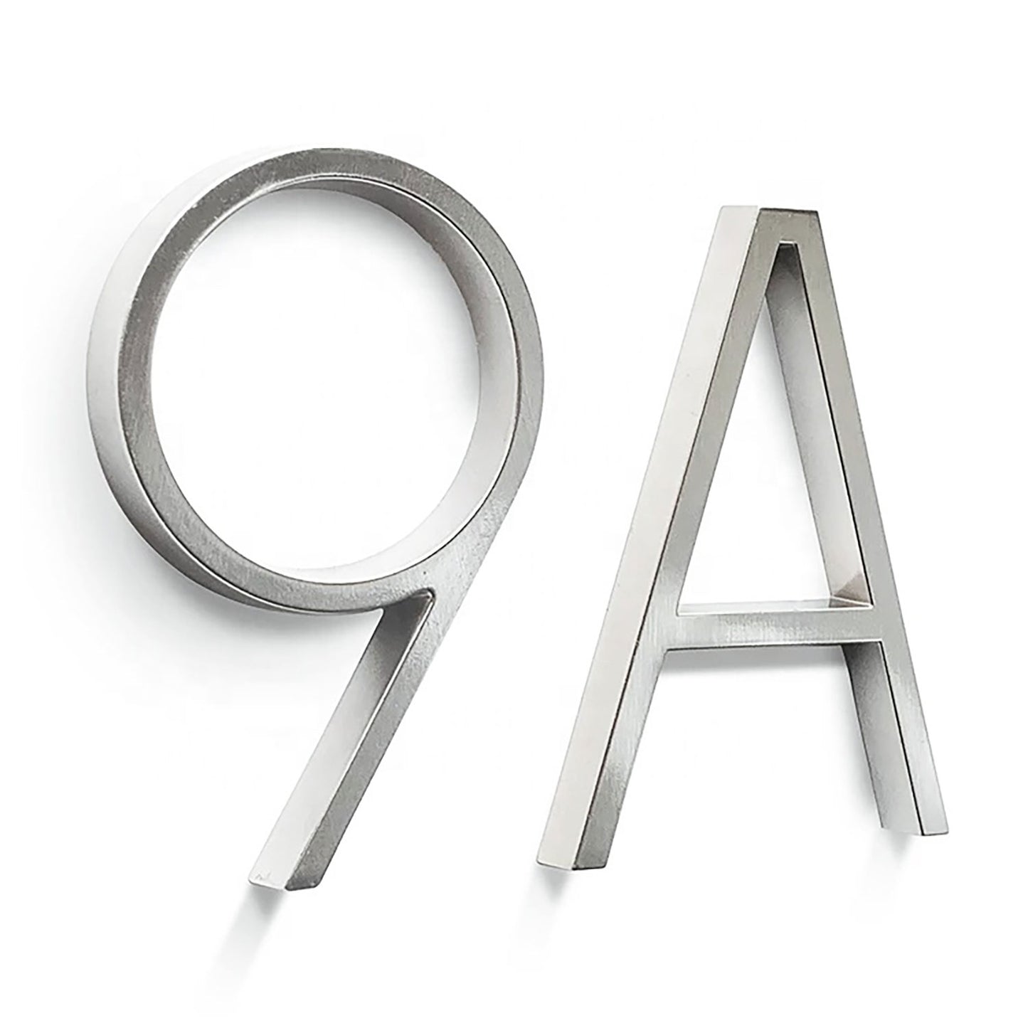 Address Numbers For House Silver 5 Inch Modern, Floating or Flush, Hardware included